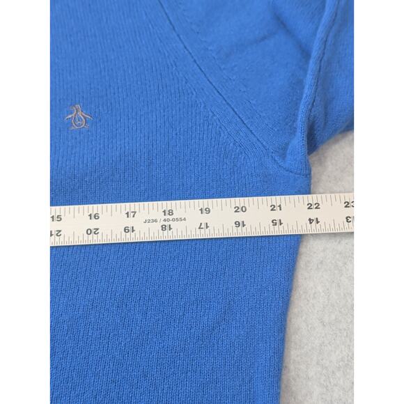 Penguin By Munsingwear Sweater Large Blue 100% Lambswool Crew Neck Preppy Casual - Picture 5 of 11
